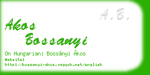 akos bossanyi business card